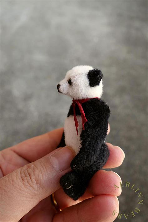 Miniature Mini Panda Style Artist Teddy Bear By Aerlinn Bears Old