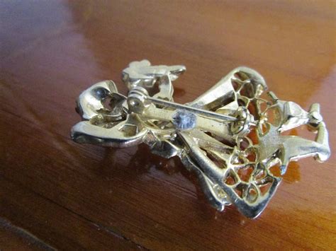 Vintage Collar Or Coat Pins With Rhinestones And Pearl Male W Etsy