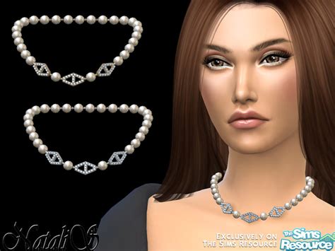 The Sims Resource Natalisdiamond Hexagon Pearl Necklace V2
