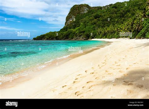 Sandy Beach On The Island Of Guam Stock Photo Alamy