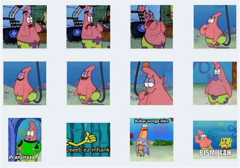 89 Patrick Star Mentahan Stiker Wa Spongebob Meme