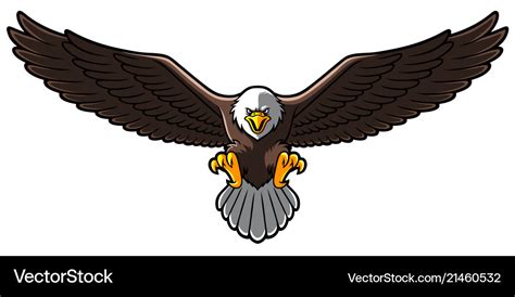 Cartoon Bald Eagle With Spreader Wings Royalty Free Vector