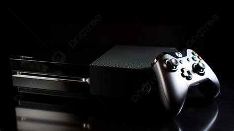 Black Xbox One Laying On Top Of A Dark Surface Background How To