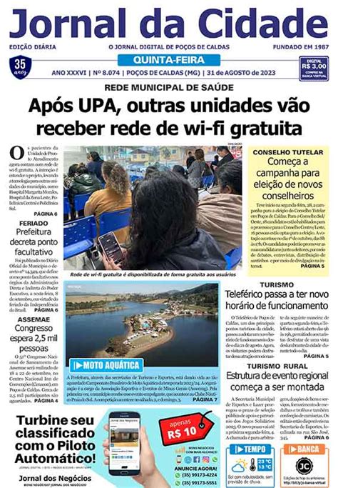 Jornal Da Cidade 31 De Agosto De 2023 Jornal Da Cidade Notícias De Poços De Caldas E Região