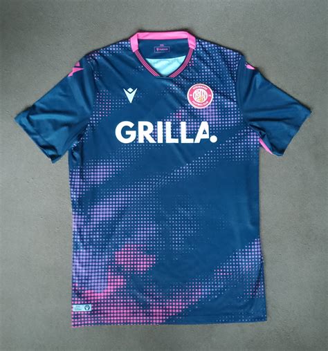 New Season Stevenage Fc Away Football Shirt Sponsored By Grilla