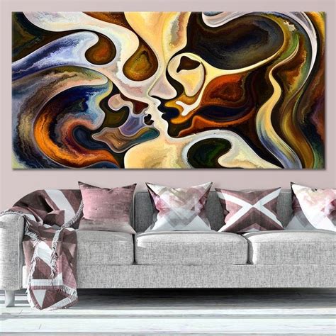 Abstract Couple Kissing Canvas Set Wall Art In 2022 Canvas Wall Art