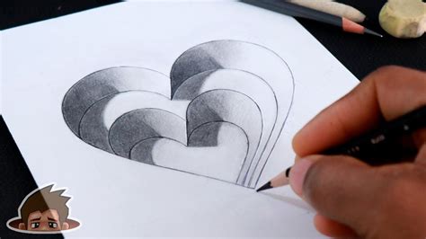 How To Draw 3d Steps Hole Heart 3d Drawing Videos