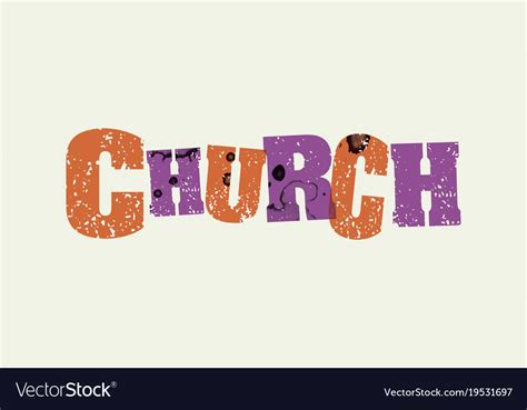 Church Concept Stamped Word Art Royalty Free Vector Image