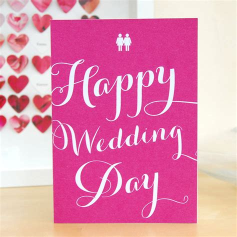 Same Sex Happy Wedding Day Card By Pink And Turquoise
