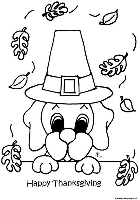 Free thanksgiving printables | thanksgiving coloring pages. Happy Thanksgiving Cute Dog Coloring Pages Printable