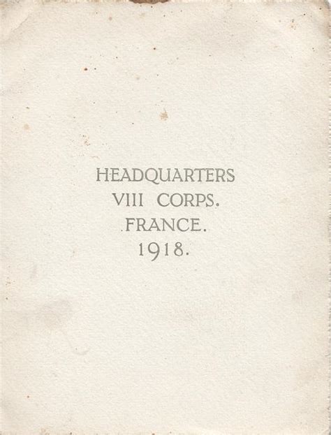 Headquarters Viii Corps France 1918 Tuckdb Ephemera