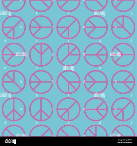 Seamless Pattern Peace Symbol 70s Inspired Retro Hippie Graphic