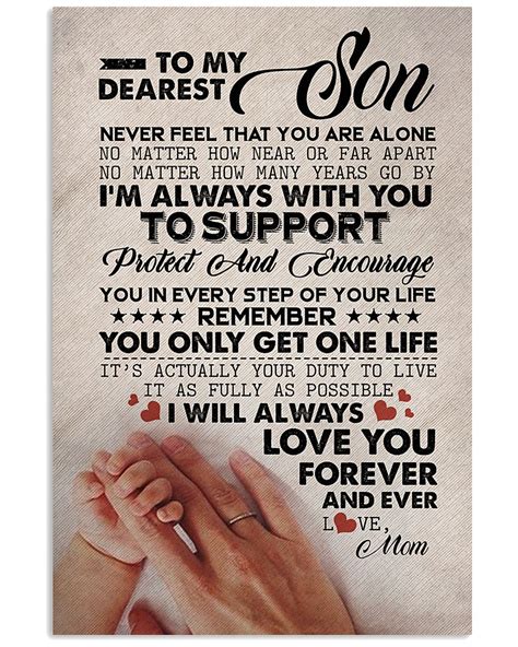 TO MY DEAREST SON Vertical Poster - Forever Love Gifts in 2020 | Love 