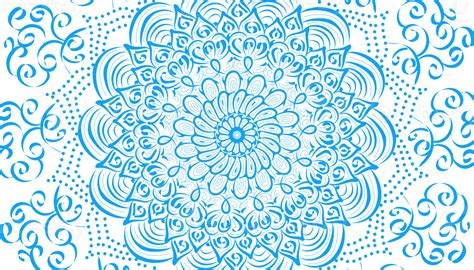 Illustration Of Blue Mandala Motif Decoration 24486898 Png