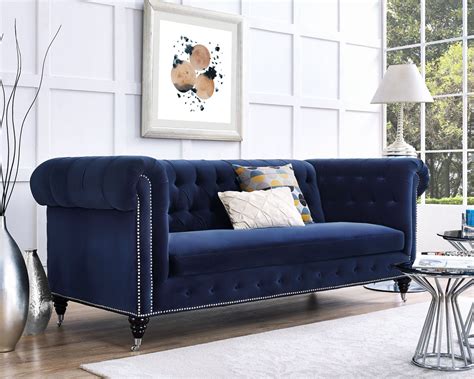 Horizon modular sectional sofa dark blue structube. Hanny Navy Blue Velvet Sofa, S99, TOV Furniture