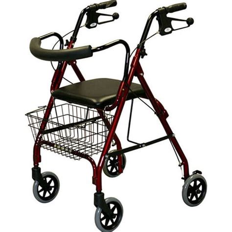 Shop Medline Deluxe Aluminum Rollator Walker Free Shipping Today