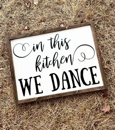 In This Kitchen We Dance Sign Wood Wall Decor Kitchen Decor Ts