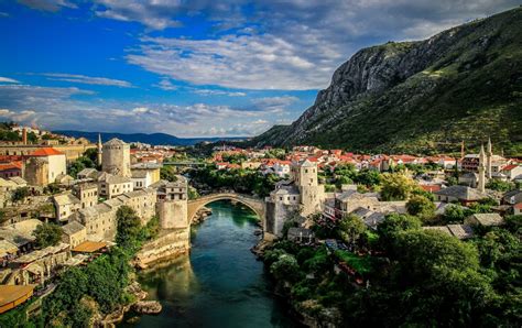 Free Wallpapers Bosnia And Herzegovina Old Bridge Landscape River
