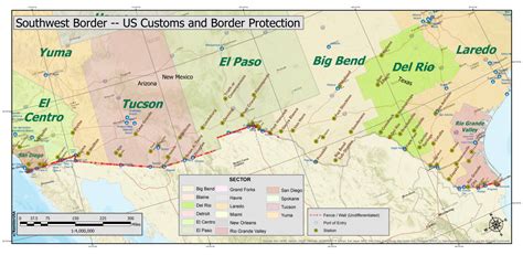 Map Of Southwestern Border Of The Us With Mexico Maps On The Web
