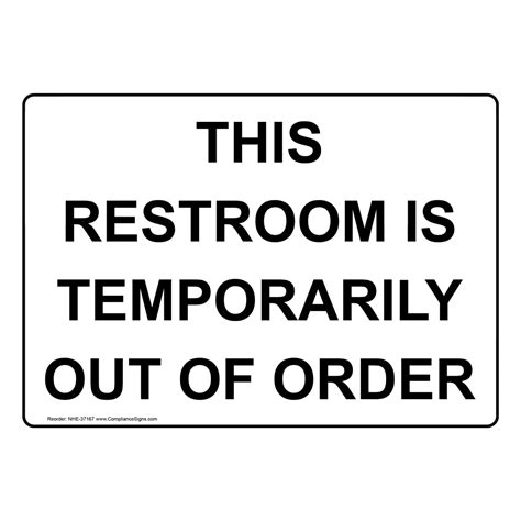 Restrooms Sign This Restroom Is Temporarily Out Of Order