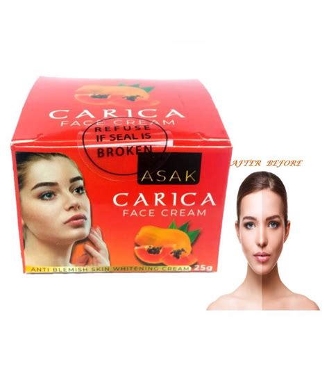 asak carica face cream with natural papaya extract usa based skin whitening day cream 25 gm buy