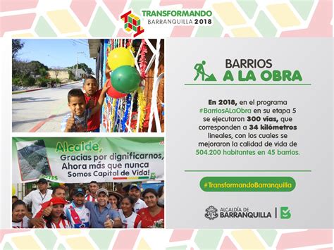Alcald A De Barranquilla On Twitter Con Barriosalaobra Estamos Transformandobarranquilla