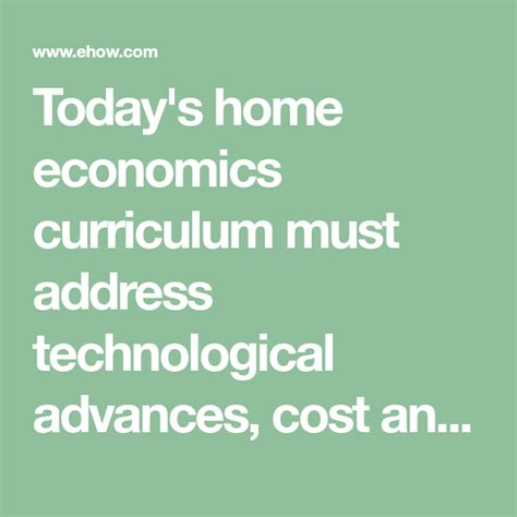 Home Economics Curriculum Activities Synonym Curriculum Economics