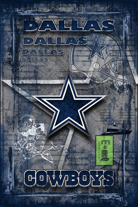 The cowboys play their games in at&t stadium, which is found in arlington, texas and has a retractable roof that allows the cowboys to avoid playing games in poor weather. Dallas Cowboys Football Poster, Dallas Cowboys Gift ...