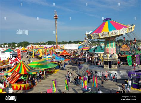 Carnival Rides At The Red River Exhibition In Winnipeg Manitoba Stock