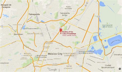Where Is Basilica Of Guadalupe On Map Of Mexico City
