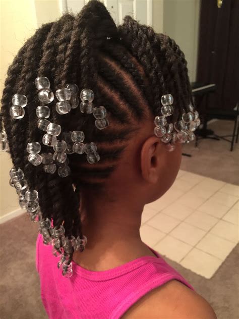 Simple Cornrows Braids Little Girl Braids Black Hairstyles Beads
