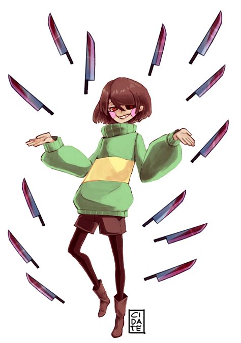 Cidate Draws Have A Transparent Chara With Floating Knives Im