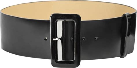 Hanna Nikole Women Wide Patent Leather Belt Fashion Square High Waist