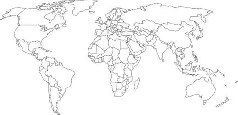 Map Of The World One Color Map Of World