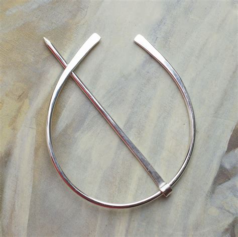 Sterling Silver Shawl Pin Penannular Brooch Fibula Scarf Etsy Canada