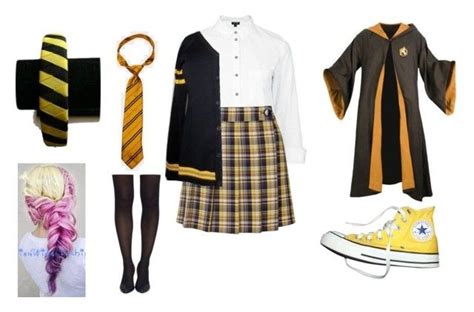 Hufflepuff Uniform By Hmarbut On Polyvore Featuring Topshop Converse