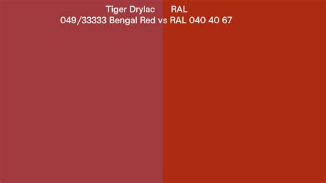 Tiger Drylac Bengal Red Vs Ral Ral Side By Side