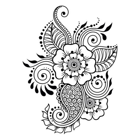 Free for commercial use no attribution required high quality images. Premium Vector | Mehndi flower pattern for henna drawing ...