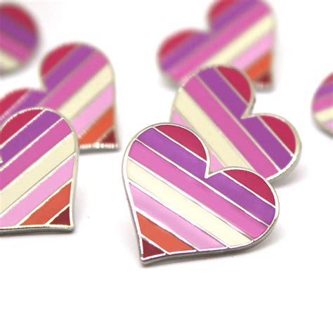 lesbians pride pin gay lapel pin lesbian flag pin heart etsy