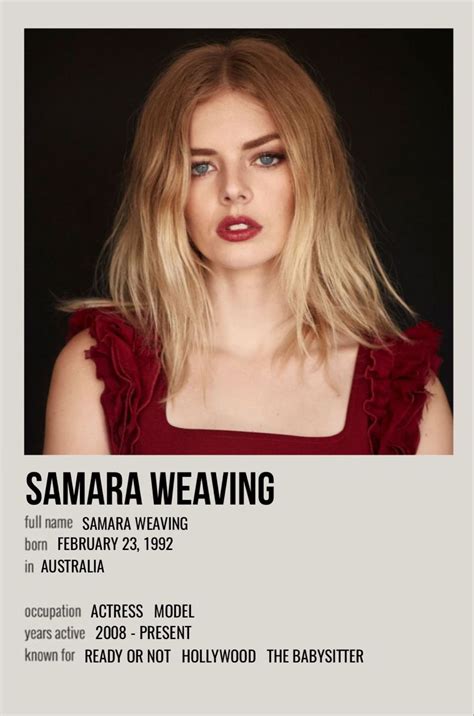 Samara Weaving Celebrities Then And Now Celebrity Doppelganger Cute Celebrities