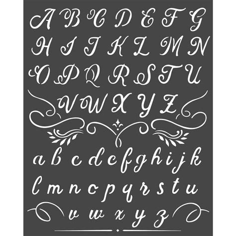 Stencil Alfabeto Calligraphy Mondo Fai Da Te