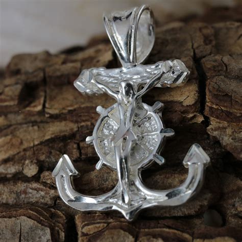 925 Sterling Silver Mariners Cross Anchor Pendant With Etsy