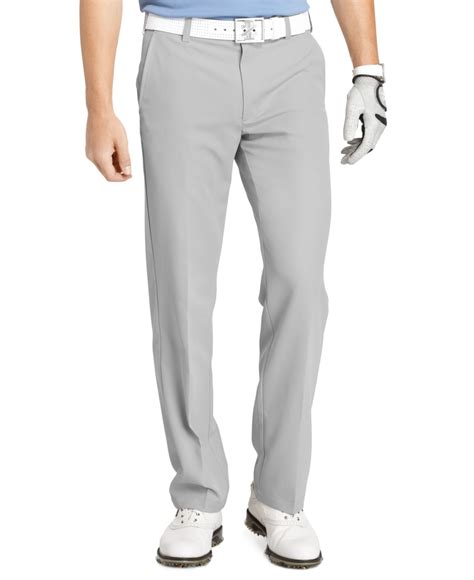 Izod Golf Pants Slim Fit Flat Front Pants In Gray For Men Lyst