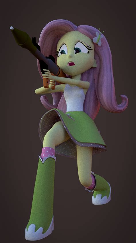Fluttershy With An Rpg By Thebronymarines On Deviantart