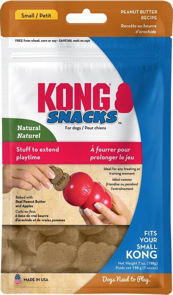 Kong Stuffn Peanut Butter Snacks Small Dog Treats 7 Oz Pouch