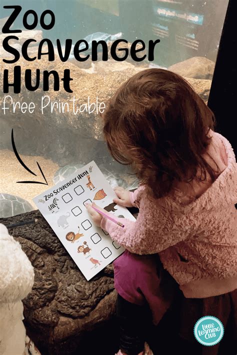 Zoo Scavenger Hunt Free Printable Little Learning Club