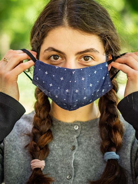 Decorative Face Mask With Pluses Print Washable Reusable Face Etsy