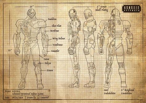 Blueprints For A Character From My Steampunk Comic Imaginarytechnology