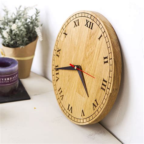 Personalised Oak Wood Clock In 2020 Wood Clocks Oak Wood Wood