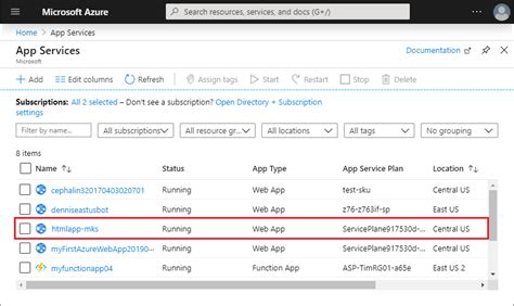 Here's a list of old and new service names as well as changes introduced with app services. QuickStart: Create a static HTML web app - Azure App ...